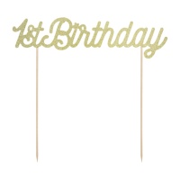 Gold 1st Birthday Cake Topper - 1 Stück