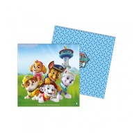 Paw Patrol Servietten blau 16,5 x 16,5 cm - 20 Stück.