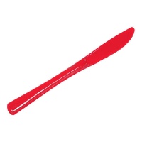 Premium rote Kunststoffmesser 20 cm - 12 Stück.