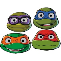 Ninja Turtles Masken - 6 Stück.