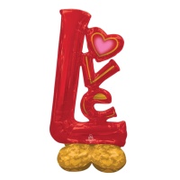 Riesiger roter Love-Ballon mit Sockel 73 x 147 cm - Anagramm