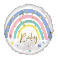 Baby Regenbogen Pastell Rundballon 43cm - Anagramm