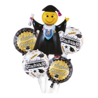 Smiley Graduation Congratulations Bouquet - 5 Stück