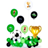 Kit de globos con soportes de Fútbol Champion - 41 unidades