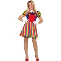 Regenbogen Clown Kostüm für Frauen