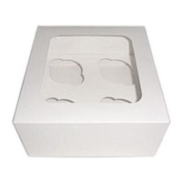 Caja para 4 cupcakes blanca - Azucren