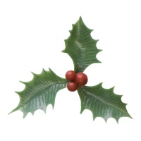 Weihnachtsstechpalme Kleeblatt Tortenaufleger 5 cm - Dekora - 72 Stück